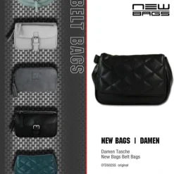 New Bags 2in1 gesteppte Gürteltasche Kunstleder schwarz OTD5025S