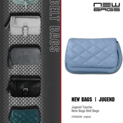New Bags 2in1 gesteppte Gürteltasche Kunstleder hellblau OTD5025H
