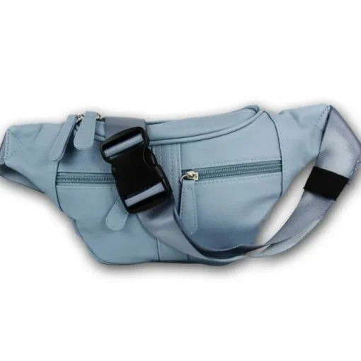 New Bags trendige Gürteltasche Stauraum PU-Leder Bauchtasche softblau OTD5023H