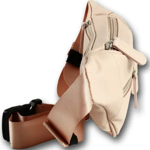 New Bags trendige Gürteltasche viel Stauraum PU-Leder Bauchtasche beige OTD5023A