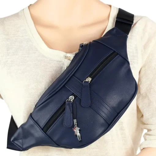 New Bags trendige Gürteltasche viel Stauraum PU-Leder Bauchtasche navy OTD5023B