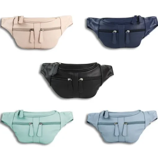 New Bags trendige Gürteltasche viel Stauraum PU-Leder Bauchtasche navy OTD5023B