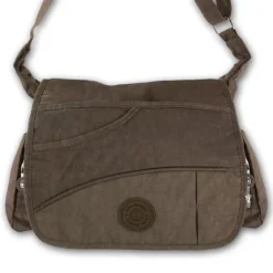 Nylon braun Damen crossbody Überschlagtasche Bag Street OTJ214N