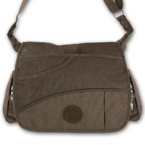 Nylon braun Damen crossbody Überschlagtasche Bag Street OTJ214N