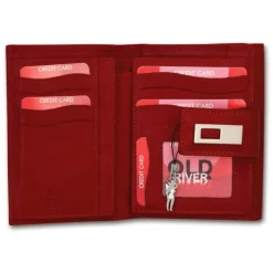 Old River echtes Leder rot XL Damen Brieftasche Portemonnaie OPD701R