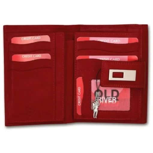 Old River echtes Leder rot XL Damen Brieftasche Portemonnaie OPD701R