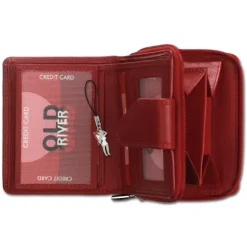 Old River echtes Leder rot Portemonnaie Brieftasche klein OPD104R