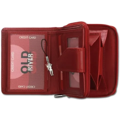 Old River echtes Leder rot Portemonnaie Brieftasche klein OPD104R