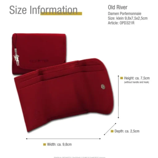 Old River echtes Leder rot Minibörse Portemonnaie OPD321R