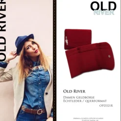 Old River echtes Leder rot Minibörse Portemonnaie OPD321R
