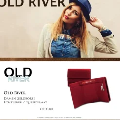 Old River echtes Leder rot Minibörse Portemonnaie OPD310R