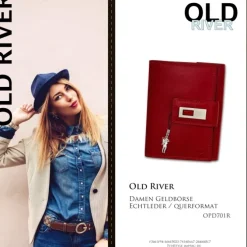 Old River echtes Leder rot XL Damen Brieftasche Portemonnaie OPD701R