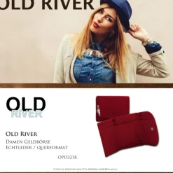 Old River echtes Leder rot Minibörse Portemonnaie OPD321R
