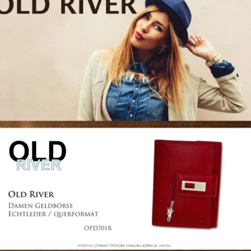 Old River echtes Leder rot XL Damen Brieftasche Portemonnaie OPD701R