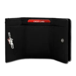 Old River echtes Leder schwarz Minibörse Portemonnaie OPD310S