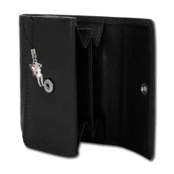 Old River echtes Leder schwarz Minibörse Portemonnaie OPD310S