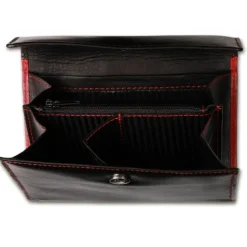 Old River echtes Leder schwarz rot XL Damen Portemonnaie OPD701S