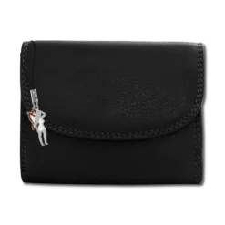 Old River echtes Leder schwarz Minibörse Portemonnaie OPD321S