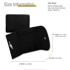 Old River echtes Leder schwarz Minibörse Portemonnaie OPD321S