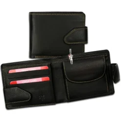 Old River Leder schwarz, gelb Herren Geldbeutel Portemonnaie OPD100S