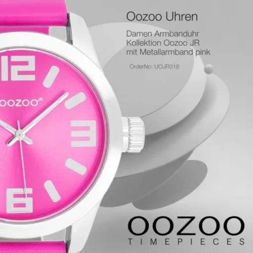 Oozoo Damen Armbanduhr JR Analog Metall pink UOJR316