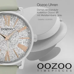 Oozoo Damen Armbanduhr JR Analog Metall grau UOJR300