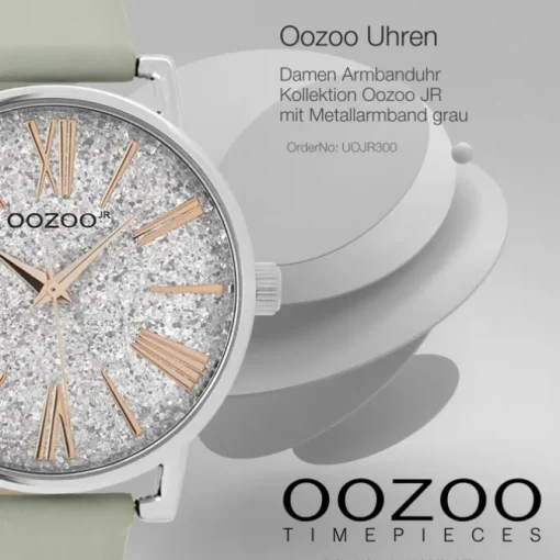 Oozoo Damen Armbanduhr JR Analog Metall grau UOJR300