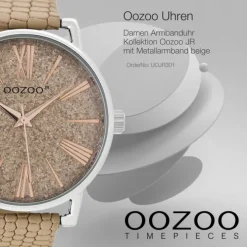 Oozoo Damen Armbanduhr JR Analog Metall beige UOJR301