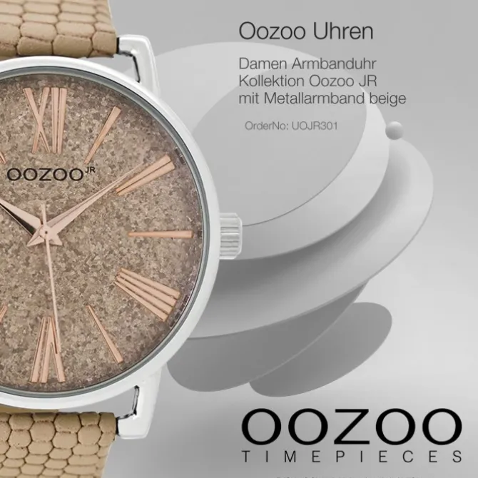 Oozoo Damen Armbanduhr JR Analog Metall beige UOJR301