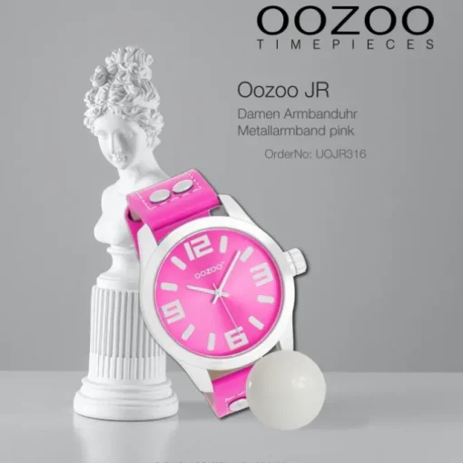 Oozoo Damen Armbanduhr JR Analog Metall pink UOJR316