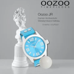 Oozoo Damen Armbanduhr JR Analog Metall hellblau UOJR320