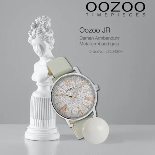 Oozoo Damen Armbanduhr JR Analog Metall grau UOJR300