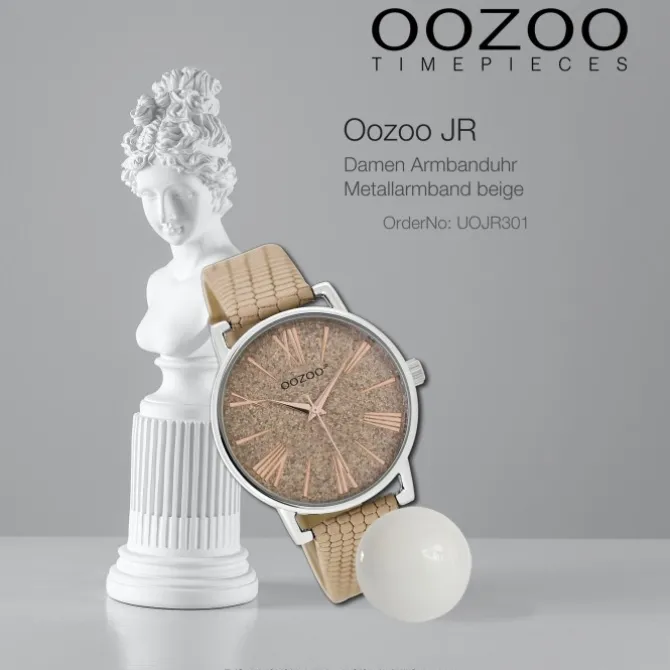 Oozoo Damen Armbanduhr JR Analog Metall beige UOJR301