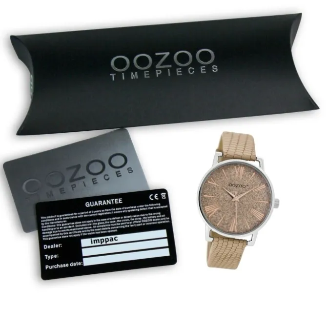 Oozoo Damen Armbanduhr JR Analog Metall beige UOJR301