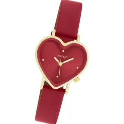 Oozoo Damen Armbanduhr OOZOO Timepieces Analog Lederband rot UOC11454
