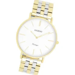 Oozoo Damen Armbanduhr OOZOO Vintage Analog Metallband silber gold UOC20402