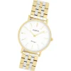 Oozoo Damen Armbanduhr OOZOO Vintage Analog Metallband silber gold UOC20407