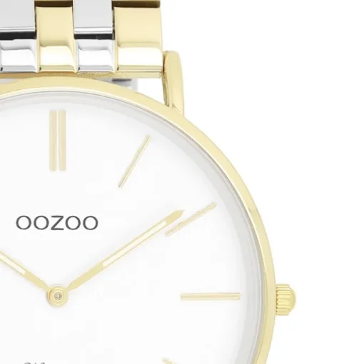 Oozoo Damen Armbanduhr OOZOO Vintage Analog Metallband silber gold UOC20402