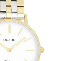 Oozoo Damen Armbanduhr OOZOO Vintage Analog Metallband silber gold UOC20407