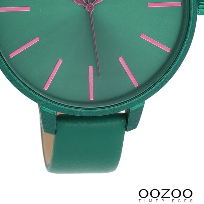 Oozoo Damen Armbanduhr OOZOO Timepieces Analog Leder grün UOC11440