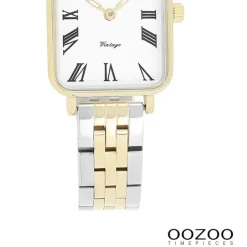 Oozoo Damen Armbanduhr OOZOO Vintage Analog Metallband silber gold UOC20411