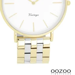 Oozoo Damen Armbanduhr OOZOO Vintage Analog Metallband silber gold UOC20402