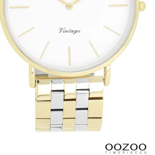 Oozoo Damen Armbanduhr OOZOO Vintage Analog Metallband silber gold UOC20402