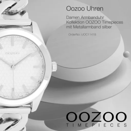 Oozoo Damen Armbanduhr OOZOO Timepieces Analog Metall silber UOC11418