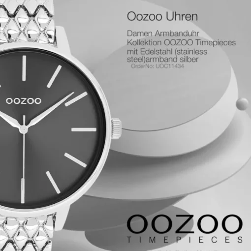 Oozoo Damen Armbanduhr OOZOO Timepieces Analog Edelstahl silber UOC11434