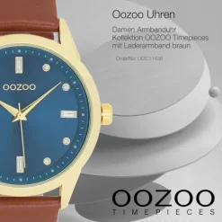 Oozoo Damen Armbanduhr OOZOO Timepieces Analog Leder braun UOC11438