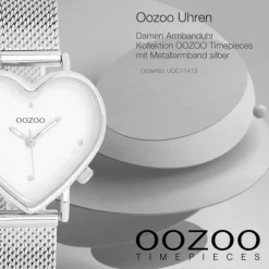 Oozoo Damen Armbanduhr OOZOO Timepieces Analog Metall silber UOC11413