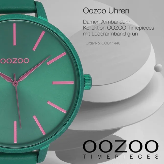 Oozoo Damen Armbanduhr OOZOO Timepieces Analog Leder grün UOC11440