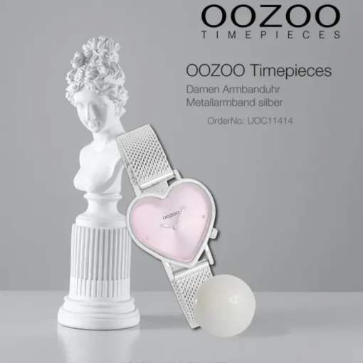 Oozoo Damen Armbanduhr OOZOO Timepieces Analog Metall silber UOC11414