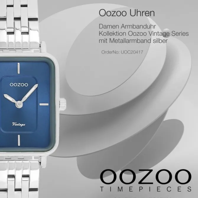 Oozoo Damen Armbanduhr OOZOO Vintage Analog Metallband silber UOC20417
